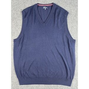 Vtg Brooks Brothers Sweater Vest Mens XXL Blue‎ Merino Wool Granola Indie Grunge